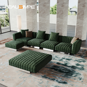 Divano moderno in pelle di mucca smerigliata, set soggiorno modulare semplice, divano elegante per mobili da villa - Product Image 1