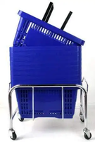 Vente en gros petit panier de supermarché en plastique rose de 20 L, souple et mignon, pour les magasins
