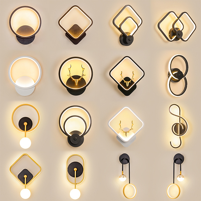 Modern Luxury LED Wall Lamp for Home Interior Creative Iron Body Corridor Bedroom Bedside Wall Light Indoor Decorative Design