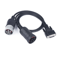 Cable de transferencia electrónico de 9 pines y cable de diagnóstico de motor de camión de 6 pines J1939 para conexión DB15PIN para uso en automóviles