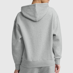 Sweat-shirt à capuche décontracté polyvalent pour femmes et ensemble assorti, sweat-shirt uni pour femmes avec logo brodé - Product Image 2