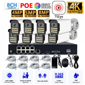 ระบบกล้องวงจรปิด TSEye 8MP 4K 8CH POE พร้อมชุด NVR รองรับเสียงสองทาง มาตรฐานกันน้ำ IP66 กล้องทรงกระบอก สำหรับการเฝ้าระวังและตรวจสอบ - Product Image 1