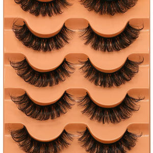 Faux Cils Oeil de Chat 3D Naturels Courbe D Doux Moelleux Croisés 5 Paires Cils <span class=keywords><strong>Manga</strong></span> Effilés Extension de Cils Naturels Maquillage - Product Image 1