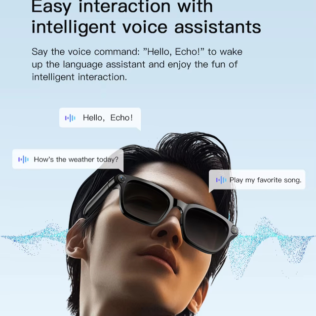 M08 Smart Glasses with 15M Wireless Range with Camera Take Photos Video Audio Recording AI Translator Sunglasses