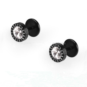 Set 8 Paia Orecchini Uomo In Acciaio Inox - Cerchi Piccoli E A Vite, Non Forati