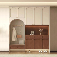 Armoire de chambre à coucher pliable en bois de style français avec barre lumineuse LED, couleur et design personnalisés