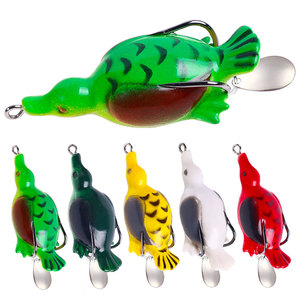 6,5 CM 12,6G Venta al por mayor 5 colores Top Water Rotating <span class=keywords><strong>Duck</strong></span> Lure Señuelos blandos con cuchara Spinner Blade - Product Image 2