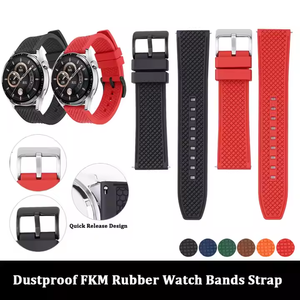 Correa de reloj de caucho fluorado resistente al agua de alta calidad, tamaños de 18mm, 20mm, 22mm, función transpirable para relojes inteligentes <span class=keywords><strong>Huawei</strong></span> <span class=keywords><strong>GT2Pro</strong></span> GT3 - Product Image 2