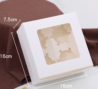 Boîte à gâteau rectangulaire en papier avec logo personnalisé, fenêtre en PVC, couvercle transparent, emballage pour pâtisserie, biscuits, muffins, pâtisseries