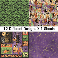 Kit de papier design de collection Halloween charmant rétro de grande taille en gros Bloc de papier Halloween Scrapbook pour la journalisation DIY