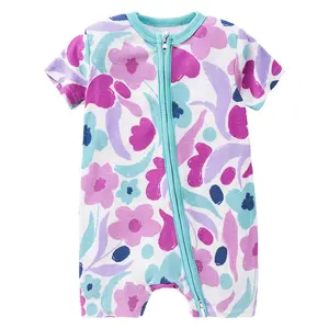 Top sale brand design knit romper newborn floral pajamas baby garments