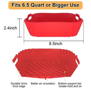 Wholesale <strong>Air</strong> <strong>Fryer</strong> <strong>Silicone</strong> Pot Food Grade Baking Tray Reusable <strong>Silicone</strong> <strong>Air</strong> <strong>Fryer</strong> Liners Square <strong>Air</strong> <strong>Fryer</strong> <strong>Basket</strong> - Product Image 6