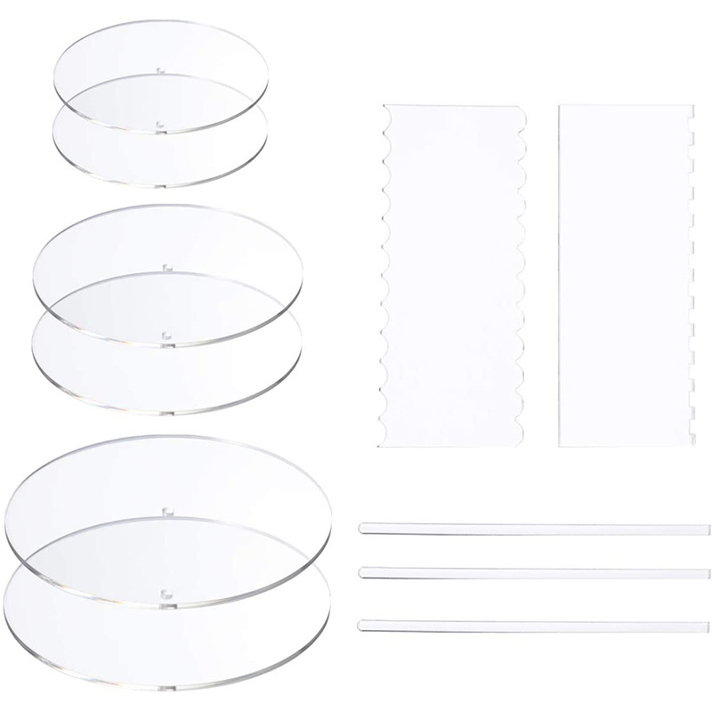 Ensemble rond acrylique de disque de gâteau