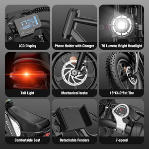 16 Inch Fat Tire Electric Dirt Bike For Kids 11 To 13 Years Old Electric Moped E Bike With Throttle Control For 12 Year Old Boy - Product Image 6
