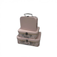Ensemble de 3 valises européennes imprimées (personnalisation acceptée) avec boîte à fleurs, boîte cadeau à main et boîte d'emballage cadeau
