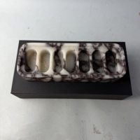 Pot d'apothicaire en marbre Calacatta naturel avec couvercle, conteneur de rangement en pierre de luxe, boîte à pilules, décoration pour hôtel et maison, taille personnalisée