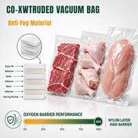Co-extruded anti-condens zak met driezijdige verzegeling, vacuümverpakking voor groenten, fruit, kip, rundvlees, vis, op maat verkrijgbaar