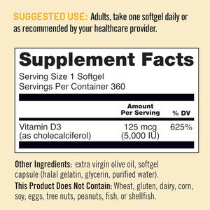 Cápsulas de Vitamina D3 5000iu K2 em Softgel para Suporte à Função Muscular e Imunidade, Grau Alimentício - Product Image 2