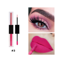 Doppel köpfiger 2ml wasserdichter mehrfarbiger Glitter Liquid Lidschatten auf Mineral basis und Lip gloss Veganer Lidschatten und Lippenstift