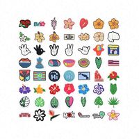 Breloques pour sabots de la série Hawaï, motif floral, design original, accessoires en caoutchouc souple pour chaussures de jardin
