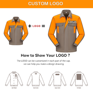 Custom Logo Two Tone Construction Work Clothes Suits Workwear Winter Resistant Scrubs Work Wear Jacket Uniforms Coveralls - Product Image 2