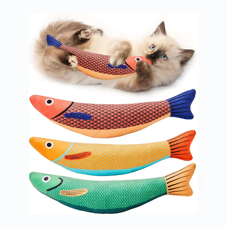 Hot Selling Manufacturer Pet Supplies Toys Chewing Cat Plush Catnip Fish Toys
