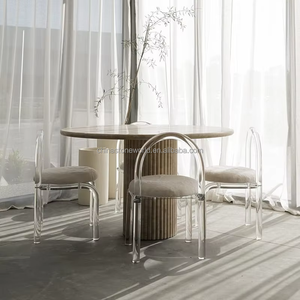 Bàn ăn đá tự nhiên hiện đại màu be Travertine, bàn ăn đá, bàn ăn đá cẩm thạch hình <span class=keywords><strong>oval</strong></span> có rãnh - Product Image 4