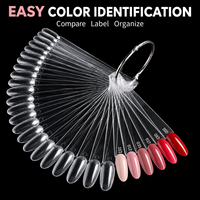 Éventail de nuancier de vernis à ongles détachable avec anneau, pointes d'entraînement réutilisables, présentoir en acrylique pour nuanciers
