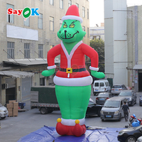 Sayok Expédition rapide Tissu Oxford personnalisé Décorations extérieures de Noël Grinch de Noël gonflable à vendre
