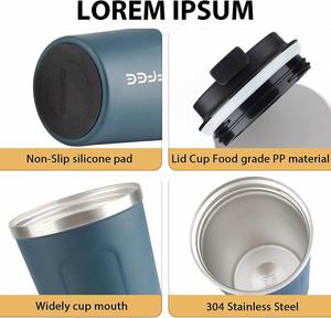 Tasse de voyage isotherme en acier inoxydable à double paroi, personnalisable avec logo, écologique, 380 ml, 510 ml, pour lait, eau et autres boissons - Product Image 5