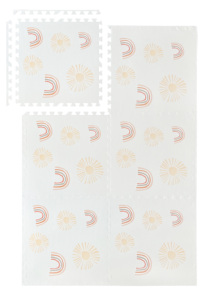 Abst bọt Câu Đố sàn chơi Mat cho trẻ em và trẻ sơ sinh với màu sắc rắn, 6 lồng vào nhau gạch với biên giới, các loại - Product Image 4