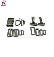 Boucle latérale à dégagement rapide en plastique pour extérieur, attache échelle, ajusteur à trois glissières, crochet pivotant, anneau en D pour pièces de bagages et sacs à dos
