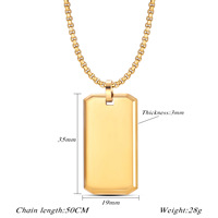 Collier pendentif photo personnalisé en acier inoxydable style punk rock, chaîne tendance en cuivre gravé avec nom de famille ou nom d'identification pour chien, idéal pour le dropshipping