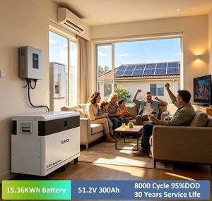 แบตเตอรี่ SUNPOK LiFePO4 51.2V 300Ah 15KWh ลิเธียมไอออน พร้อมระบบจัดการแบตเตอรี่อัจฉริยะ (Smart BMS) สำหรับระบบพลังงานแสงอาทิตย์ - Product Image 1
