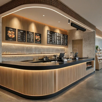 Comptoir de restauration rapide écologique et durable sur mesure, kiosque à café, affichage LED pour centre commercial, équipements de vente au détail, aménagement clé en main d'un magasin