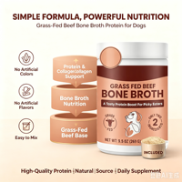 Poudre de Bouillon de Bœuf Nourri à l'Herbe pour Chiens de Grande Race, Chiots et Chatons – Supplément pour Animaux à Haute Teneur en Protéines, Vitamines et Minéraux – Idéal pour les Animaux Pêcheurs et pour la Santé