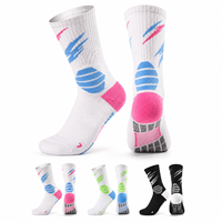 Chaussettes de sport montantes pour hommes, tricotées, très respirantes, pour le basketball, la course, le football et l'entraînement, style américain, performance sportive