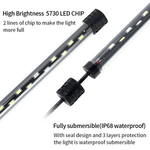 Moderne <span class=keywords><strong>aquarium</strong></span> LED-verlichting, waterdicht, hoge helderheid, kleurverbeterend, siervisbak, waterplanten, staafvorm - Product Image 3