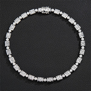 Collier en Zircon cubique pour hommes, chaîne de Tennis, <span class=keywords><strong>treillis</strong></span> carré AAA + pierre CZ, ras du cou, Hiphop, 9MM, Bling - Product Image 4