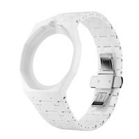 Reloj de Bolsillo Mecánico Multifunción con Caja de Biocerámica Azul, Correa Rosa, Estilo Juvenil, Fácil de Cambiar, Muy Popular