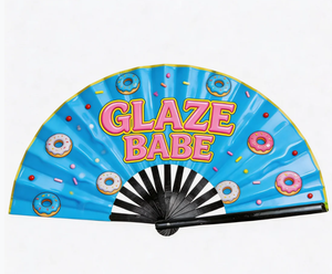 Abanico Plegable de Bambú de 13 Pulgadas con Logotipo Personalizado, Abanico de Mano Plegable con Sonido, Abanico Sublimado para Bodas y Baile - Product Image 3