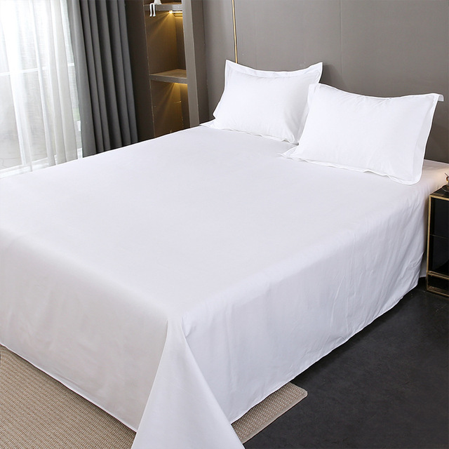 Hotel Textile Custom Wholesale Hotel White Cotton Flat Sheet Solid Hotel Sheets