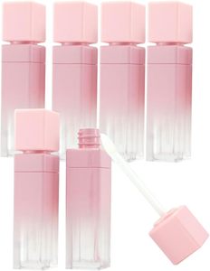Stylish Factory Direct Sales Low MOQ Private Label Cosmetic Lipstick Lip Gloss <b>Tubes</b> 10ml Square <b>Plastic</b> with Screen Printing - Product Image 2