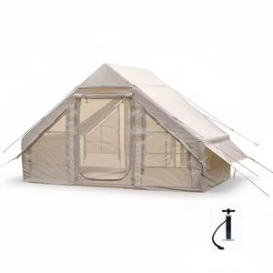 6.3 Large High Quality Double Layer Four-Season Waterproof <b>Inflatable</b> Camping Outdoor Fabric Tent Portable House Tent - Product Image 1