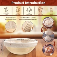 Outils de pâtisserie de cuisson au levain Kit de démarrage de pain pour Banneton Basket Set Fermentation Bowl Scoring Lame Metal Scraper for Perfect