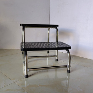 Stainless Steel <b>Step</b> Stool Double Layer Detachable Footrest For Elder Home Use Living Room Black Metal Shoe Changing <b>Bench</b> - Product Image 2