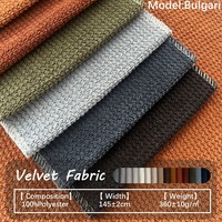 Tissu d'ameublement en velours 100% polyester 360 g/m², velours pelucheux doux pour canapé, meubles, coussin