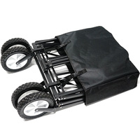 Chariot de plage pliable à grande capacité et robuste à quatre roues Highwin, chariot utilitaire pliable, plateforme portable pour le shopping et les outils