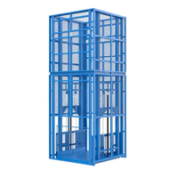 Plateforme élévatrice hydraulique à double cage en acier bleu professionnelle pour utilisation agricole