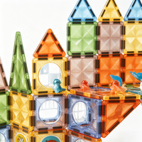 Ensemble de tuiles magnétiques DIY 7,5 cm Océan, Dinosaure, Animal, Train et Avion – Blocs de construction éducatifs STEM – Cadeau pour enfants